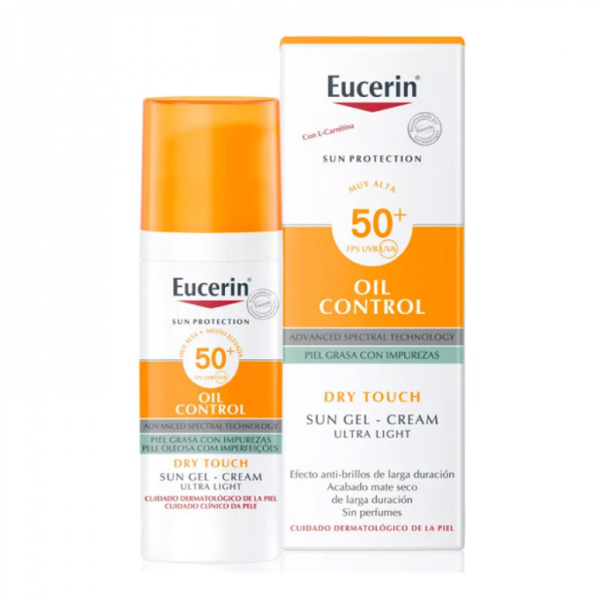 يوسرين، واقي شمس، كريم جل، واقي شمس للبشرة الدهنية، +SPF 50، حماية من الشمس، جل واقي شمسي، بشرة دهنية، العناية بالبشرة، Eucerin Sun