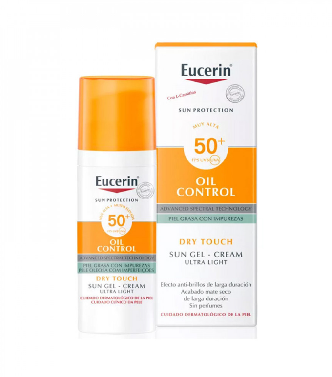 يوسرين، واقي شمس، كريم جل، واقي شمس للبشرة الدهنية، +SPF 50، حماية من الشمس، جل واقي شمسي، بشرة دهنية، العناية بالبشرة، Eucerin Sun